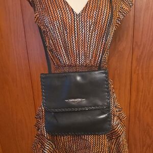 Harley Davidson Black Leather Crossbody Bag